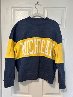 Michigan Colorblock Turtleneck Sweatshirt - Navy & Yellow
